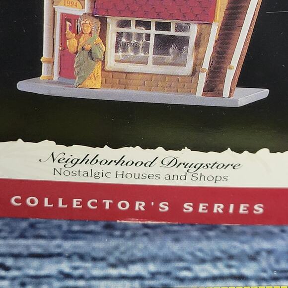 Vtg 1994 Hallmark (Neighborhood Drugstore) keepsake nostalgic Houses ornament - Picture 2 of 8